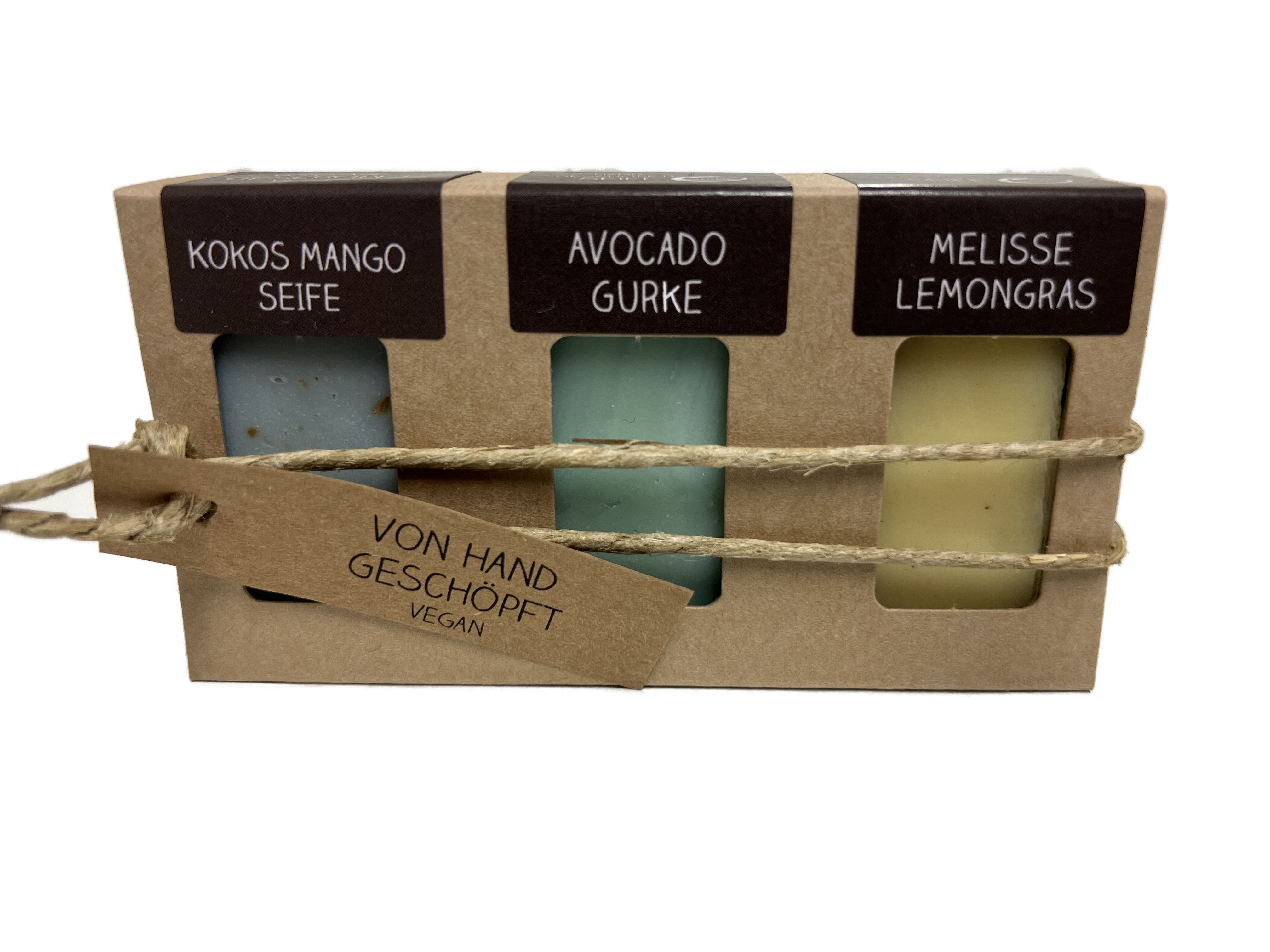 Mini-Seifen 3er-Set (25g Kokos-Mango, 25g Avocado-Gurke, 25g Melisse-Lemongras= 75 g Seife)