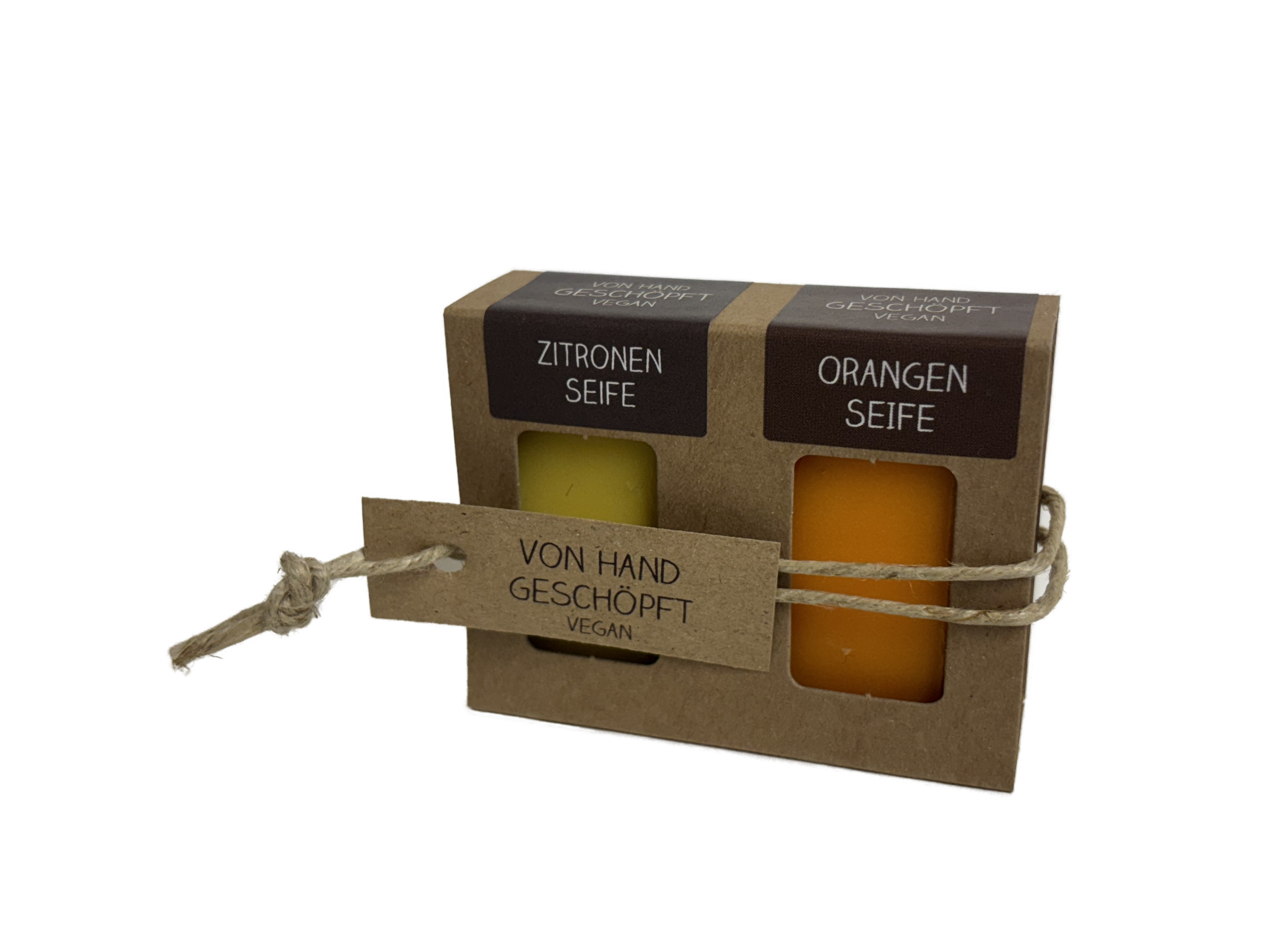 Mini-Seifen 2er-Set (Zitronen-Seife + Orangenseife = 50 g Seife)