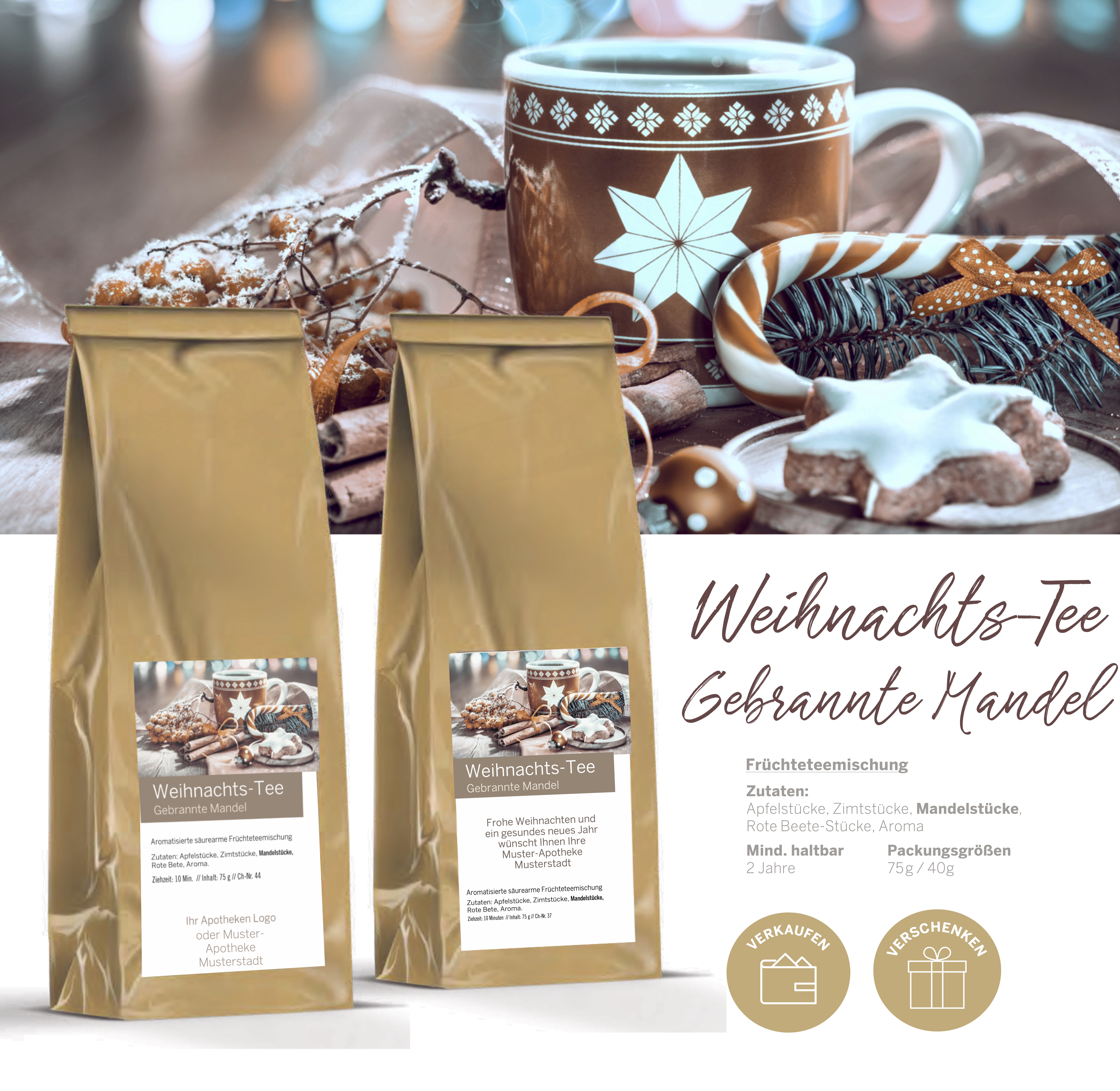 Weihnachts-Tee  „Gebrannte Mandel“ 40g